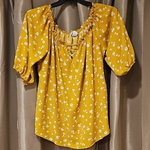 Yellow Floral Women's Top